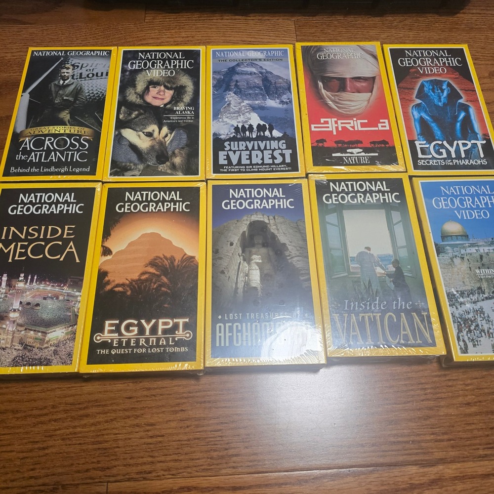 National Geographic VHS Lot 10 New Sealed Surviving Everest Egypt Vatican Mecca